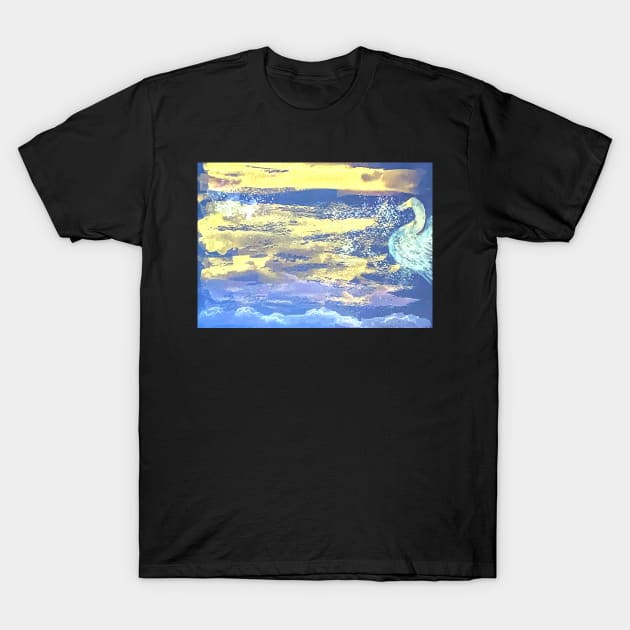 Swan Dance At Sunset T-Shirt by KriyaShaktiArt